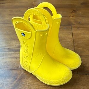 Crocs Kids Yellow Rain Boots Size J1